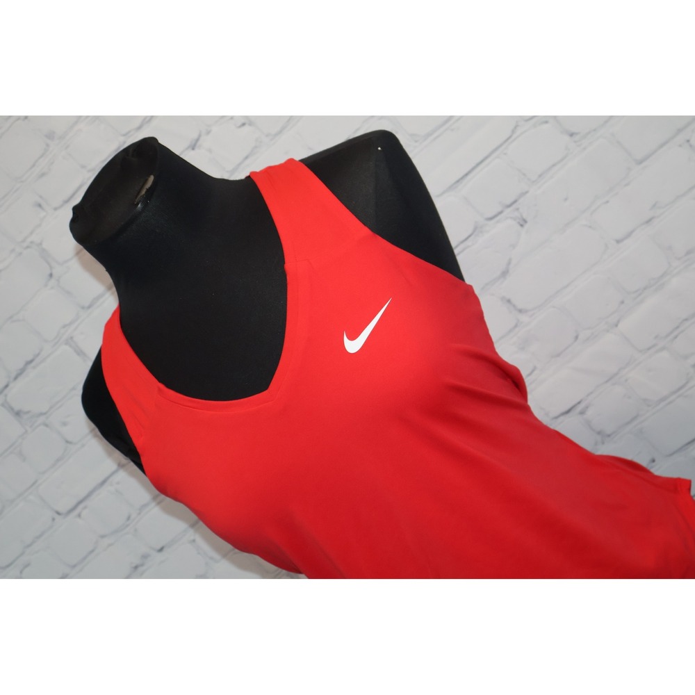 Nike NikeCourt Women Large Pinkish Red Racerback Tennis Tank Top Shirt Workout